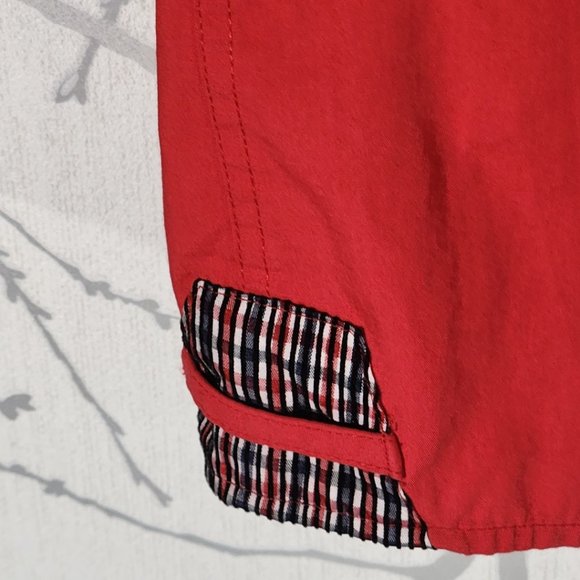 Brio Red Cotton Button Front Dress Shirt - Picture 3 of 5